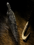 Buy An Obsidian Spear Point and Bone Fish Hook from Catalhoyuk at AllPosters.com