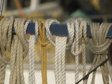 Rope Hitched on a Cross Bar on a Fishing Boat in Hobart's Harbor