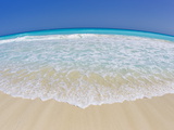 Fisheye View White Sand Beach and Turquoise Waters in Cancun