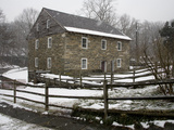 Buy Falling Snow Coats Historic Old Pierce Mill at AllPosters.com