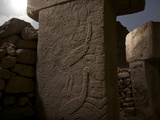 Buy A Pillar with Cranes and Snakes Stands at Gobekli Tepe at AllPosters.com