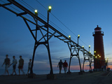 Grand Haven Pier on Lake Michigan at Twilight