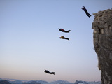 Climbers Base Jump from Half Dome and Hike Down the Back of the Mountain