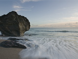 A Seashore Boulder at Dusk