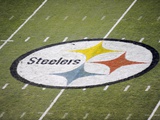 Titans Steelers Football: Pittsburgh, PA - Steelers logo on Heinz Field