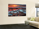 Tidal Pools Reflect the Sunrise Colors During the Autumn Equinox