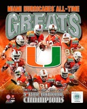 University of Miami Hurricanes All Time Greats Composite