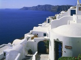 Apartment block in Oia, Santorin, Greece
