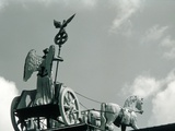 Buy Quadriga of the Brandenburg Gate against clouded sky, Berlin, Germany at AllPosters.com