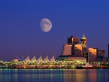 Buy Moon Over Vancouver and Coal Harbor at AllPosters.com