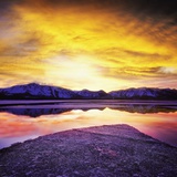 USA, California, Lake Tahoe at sunset