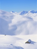 Hut in mountains, winter, Lenzerheide, Graubunden Canton, Switzerland