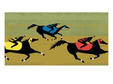 Jockeys Riding in Horse Race