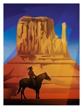 Native American on Horse in Desert