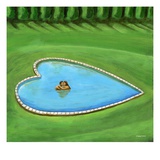 Couple Kissing in Heart-Shaped Swimming Pool