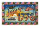 July 4th 1776 with Military Ships at Sunrise