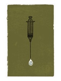 A Syringe with a Drip of Medicine That Has a Globe in It