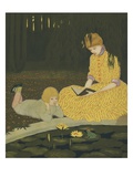 Illustration of Mother Reading to Son