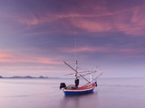 Fishing Boat at Sunset in Gulf of Thailand