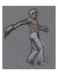 Illustration of a Jai Alai Player in Motion by Alexandra Day