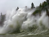 Storm Waves on Lake Superior Crashing on Minnesota Shoreline