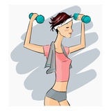 Woman lifting weights