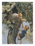 Book Illustration of Children in Treehouse by Inez Topham