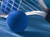 Closeup of racquetball gear