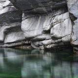 Rounded Rock Cliff by Verzasca River