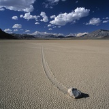 Rock Pushed by Wind in Desert