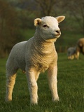 Beltex Crossbred Lamb in Green Pasture
