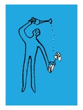 Figure watering a flower Giclee Print