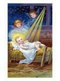 Loving Christmas Wishes with Christ Child in Manger