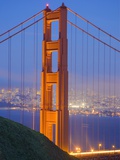 Buy Tower of Golden Gate Bridge and San Francisco at Dusk at AllPosters.com