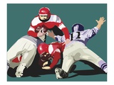 football players in mid play