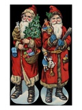Die-Cut Scraps with Two Santa Clauses