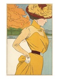 Autumn Fashion Postcard by Henri Meunier