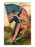 Give Us Independence with Uncle Sam Giclée-Druck