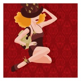 A Blonde Woman with a Hat Posing