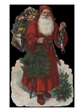 Die-Cut Scrap with Old-Fashioned Santa Claus Giclee Print