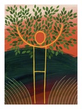 Person standing as a tree with leaves