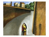 Couple embracing on the street Giclee Print