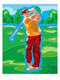 Male Golfer After a Swing
