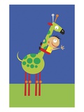Buy A Boy Riding a Green Giraffe at AllPosters.com