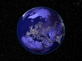 Buy City Lights in Dark View of Europe at AllPosters.com