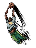 Basketball player holding ball