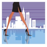 Low section view of a woman walking