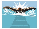 An Illustration of a Swimmer from a Head on Perspective
