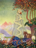Illustration of Sir Lancelot sleeping by Thomas MacKenzie