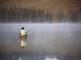 Buy Man fishing on foggy lake at AllPosters.com